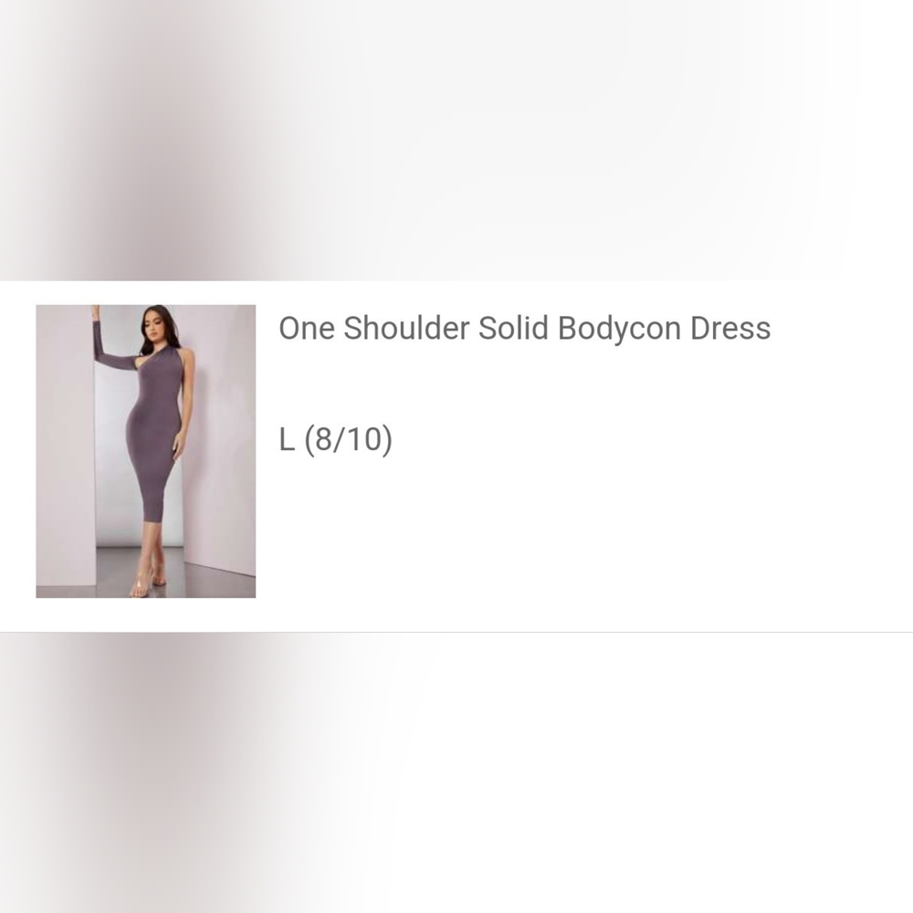 Shein One Shoulder Solid Bodycon Dress